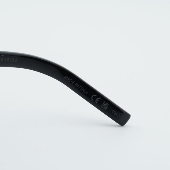 Saint Laurent SL M153 001 Sunglasses Shiny Black Square Frame, Black Lenses - Picture 9 of 11